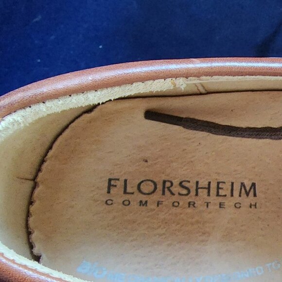 Florsheim Mens Leather Positino Bike Toe Oxford Dress Shoes 10-D Brown
